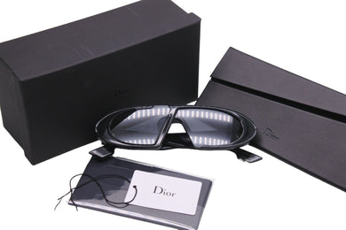 Dior ディオール オーバル シールド サングラス CD ロゴ ブラック DISDIOROBLIQUE PJP A9 美品 中古 46673