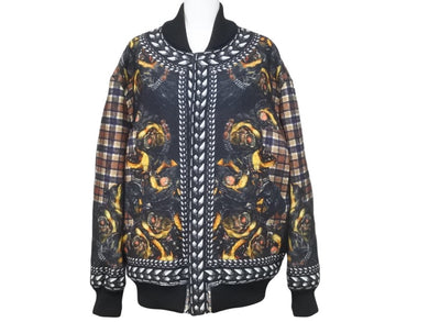極美品 Givenchy ジバンシー 11AW ロットワイラー ブルゾン 柄 ブラウン ブラックチェック ジャケット サイズ44 中古 47065 