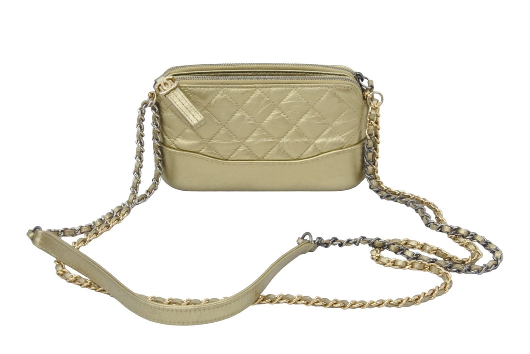 CHANEL シャネル ココマーク ガブリエルチェーンショルダーバッグ 25番台 A94505 カーフスキン ゴールド 美品 中古 47094