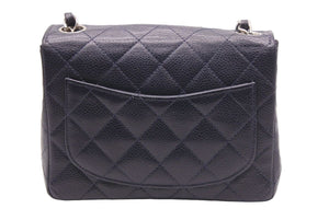 極美品 CHANEL シャネル ミニマトラッセ ネイビー キャビアスキン 9番台 ラムスキン ショルダーバッグ 中古 47128