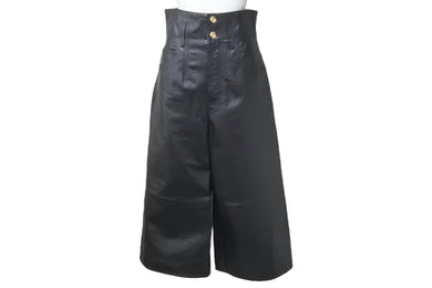 CELINE セリーヌ ジャンボジーンズ ボトムス パンツ 21-22AW 2G263280D ラムスキン ブラック ゴールド金具 26 美品 中古 47142