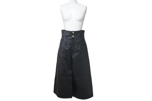 CELINE セリーヌ ジャンボジーンズ ボトムス パンツ 21-22AW 2G263280D ラムスキン ブラック ゴールド金具 26 美品 中古 47142