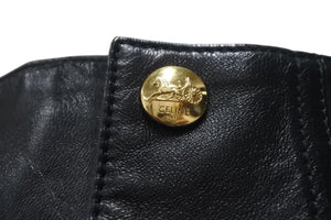CELINE セリーヌ ジャンボジーンズ ボトムス パンツ 21-22AW 2G263280D ラムスキン ブラック ゴールド金具 26 美品 中古 47142