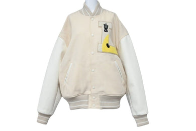 KAPITAL キャピタル バーシティ ジャケット ベージュ アウター アクリル ウール レザー K1910LJ105 サイズ3 美品 中古 47187