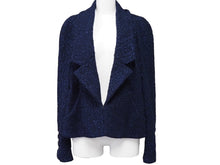 Load image into Gallery viewer, CHANEL シャネル ツイードジャケット P53945V38337 ナイロン ポリエステル コットン ブルー シルバー金具 サイズ38 美品 中古 47233
