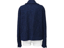 Load image into Gallery viewer, CHANEL シャネル ツイードジャケット P53945V38337 ナイロン ポリエステル コットン ブルー シルバー金具 サイズ38 美品 中古 47233
