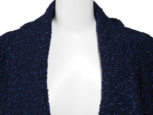 CHANEL シャネル ツイードジャケット P53945V38337 ナイロン ポリエステル コットン ブルー シルバー金具 サイズ38 美品 中古 47233
