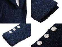 Load image into Gallery viewer, CHANEL シャネル ツイードジャケット P53945V38337 ナイロン ポリエステル コットン ブルー シルバー金具 サイズ38 美品 中古 47233