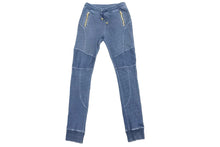 Load image into Gallery viewer, Balmain バルマン オムデニム 風蛇腹 バイカーズスウェットパンツ サイズS S7H5022JOO2 美品 中古 47443