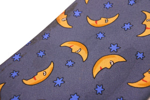 HERMES エルメス ボウタイ 蝶ネクタイ ネクタイ 三日月柄 シルク100% ブルー イエロー 紳士 中古 47467