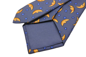 HERMES エルメス ボウタイ 蝶ネクタイ ネクタイ 三日月柄 シルク100% ブルー イエロー 紳士 中古 47467