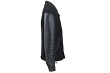 Load image into Gallery viewer, ORIGINALFAKE オリジナルフェイク スタジアムジャンパー ジャケット ポリエステル レザー ブラック サイズ1 美品 中古 47673