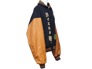 NEXUSVII ネクサスセブン GIMME FIVE ギミファイブ スタジアムジャケット RMA-NSP-JOA ネイビー ブラウン サイズL 美品 中古 47679