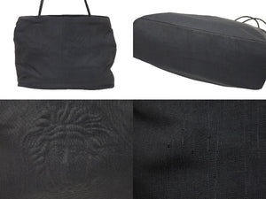 VERSACE ヴェルサーチ トートバッグ メデューサ ハンドル編み込み ブラック ゴールド金具 ユニセックス 良品 中古 47770 