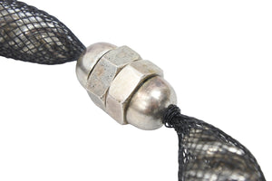 初期 JEAN PAUL GAULTIER ジャンポールゴルチェ ネックレス チョーカー マイアミ型 キューバン ネット シルバー 美品 中古 47771
