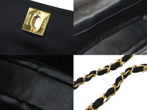 CHANEL シャネル ミニマトラッセ ココマーク ショルダーバッグ ミニバッグ 06番台 サテン ブラック ゴールド金具 美品 中古 48049