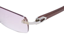 Load image into Gallery viewer, Cartier カルティエ サングラス メガネ ウッドテンプル 140b メタル ウッド ブラウン ピンク グラデーション □19 美品 中古 48111