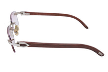 Load image into Gallery viewer, Cartier カルティエ サングラス メガネ ウッドテンプル 140b メタル ウッド ブラウン ピンク グラデーション □19 美品 中古 48111
