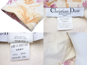 Christian Dior クリスチャンディオール ジャケット コットン ポリウレタン イエロー ピンク 36 1H12021163 美品 中古 48183
