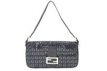 Load image into Gallery viewer, FENDI フェンディ スパンコール マンマバケット ショルダーバッグ ワンショルダーバッグ ブラック ロゴ 美品 中古 48232