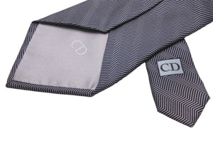 Christian Dior クリスチャンディオール CDロゴ シルク100％ ネクタイ ディオール ネクタイ グレー 中古 48288