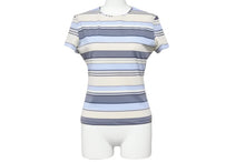 Load image into Gallery viewer, CHANEL シャネル ボーダー 半袖Ｔシャツ ブルー 00C P14952V08385 サイズ38 美品 中古 48310