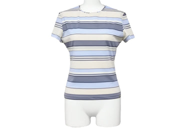 CHANEL シャネル ボーダー 半袖Ｔシャツ ブルー 00C P14952V08385 サイズ38 美品 中古 48310