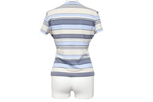 Load image into Gallery viewer, CHANEL シャネル ボーダー 半袖Ｔシャツ ブルー 00C P14952V08385 サイズ38 美品 中古 48310