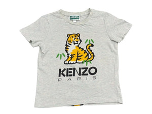 KENZO ケンゾー キッズ子供服半袖Ｔシャツ グレーコットン 確か 4A/104 K15664 トラタイガー 中古 48681 美品 中古 48681 