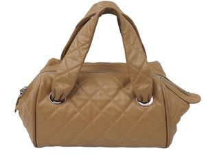 CHANEL シャネル マトラッセ ハンドバッグ ミニボストンバッグ ココマーク 11番台 キャビアスキン ブラウン 美品 中古 48693