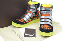 Load image into Gallery viewer, ルイヴィトン LOUIS VUITTON 09SS グラフティ ミックス パッチワーク ハイカット スニーカー FD0010 6 1/2 オレンジ 中古48814