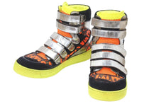 Load image into Gallery viewer, ルイヴィトン LOUIS VUITTON 09SS グラフティ ミックス パッチワーク ハイカット スニーカー FD0010 6 1/2 オレンジ 中古48814