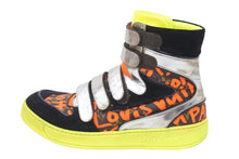 Load image into Gallery viewer, ルイヴィトン LOUIS VUITTON 09SS グラフティ ミックス パッチワーク ハイカット スニーカー FD0010 6 1/2 オレンジ 中古48814