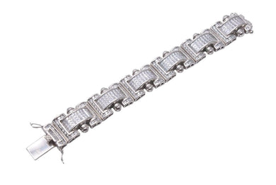 AVALANCHE アヴァランチ ブレスレット アクセサリー バケット調 6コマ シルバー 91.0g 良品 中古 49022 