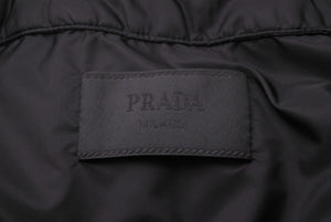 極美品 PRADA プラダ ダウンジャケット ジップアップ タートル トライアングルロゴ ブラックSGH583 ACU1 2019 410 サイズ52 中古 49392