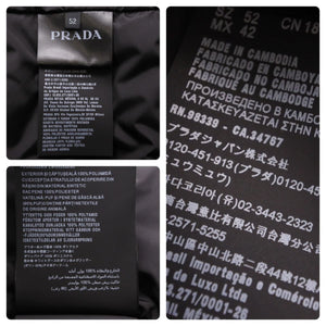 極美品 PRADA プラダ ダウンジャケット ジップアップ タートル トライアングルロゴ ブラックSGH583 ACU1 2019 410 サイズ52 中古 49392