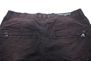 BALMAIN バルマン バイカークロップドパンツ デニムパンツ S5HT548C487 日本製 コットン ブラック サイズ32 美品 中古 49499
