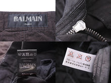 Load image into Gallery viewer, BALMAIN バルマン バイカークロップドパンツ デニムパンツ S5HT548C487 日本製 コットン ブラック サイズ32 美品 中古 49499