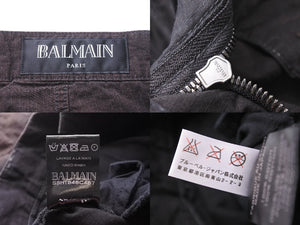 BALMAIN バルマン バイカークロップドパンツ デニムパンツ S5HT548C487 日本製 コットン ブラック サイズ32 美品 中古 49499