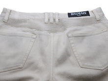 Load image into Gallery viewer, BALMAIN バルマン バイカーパンツ ベージュ サイズ32 美品 中古 49487