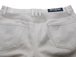 BALMAIN バルマン バイカーパンツ ベージュ サイズ32 美品 中古 49487