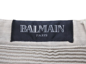 BALMAIN バルマン バイカーパンツ ベージュ サイズ32 美品 中古 49487