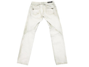 BALMAIN バルマン コットンキャンバスバイカーパンツ ボトムス ダスト加工 T577C164 コットン グレー サイズ32 良品 中古 49492