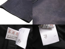 Load image into Gallery viewer, BALMAIN バルマン バイカーパンツ サイズ50 コットン レザー ネイビー シルバー金具 メンズ 美品 中古 49495