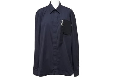Givenchy ジバンシー リングジップ長袖シャツ デザイン 黒 ブラック トップス サイズ41 中古美品 49590 