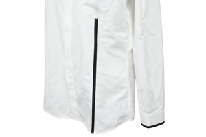GIVENCHY ジバンシー ライン縁取り長袖シャツ トップス 17S 6023 300 コットン ブラック ホワイト サイズ40 美品 中古 49615 