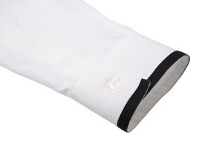 GIVENCHY ジバンシー ライン縁取り長袖シャツ トップス 17S 6023 300 コットン ブラック ホワイト サイズ40 美品 中古 49615 