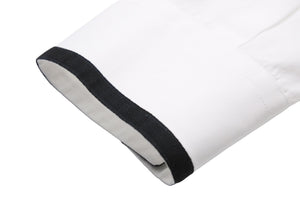 GIVENCHY ジバンシー ライン縁取り長袖シャツ トップス 17S 6023 300 コットン ブラック ホワイト サイズ40 美品 中古 49615 