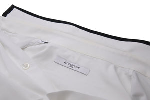 GIVENCHY ジバンシー ライン縁取り長袖シャツ トップス 17S 6023 300 コットン ブラック ホワイト サイズ40 美品 中古 49615 