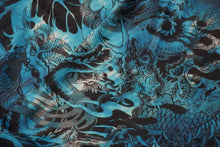 Load image into Gallery viewer, 希少 GIORGIO BRATO ジョルジオブラット 大判 シルク プリント スカーフ 総柄 ストール ブルー系 中古 49642